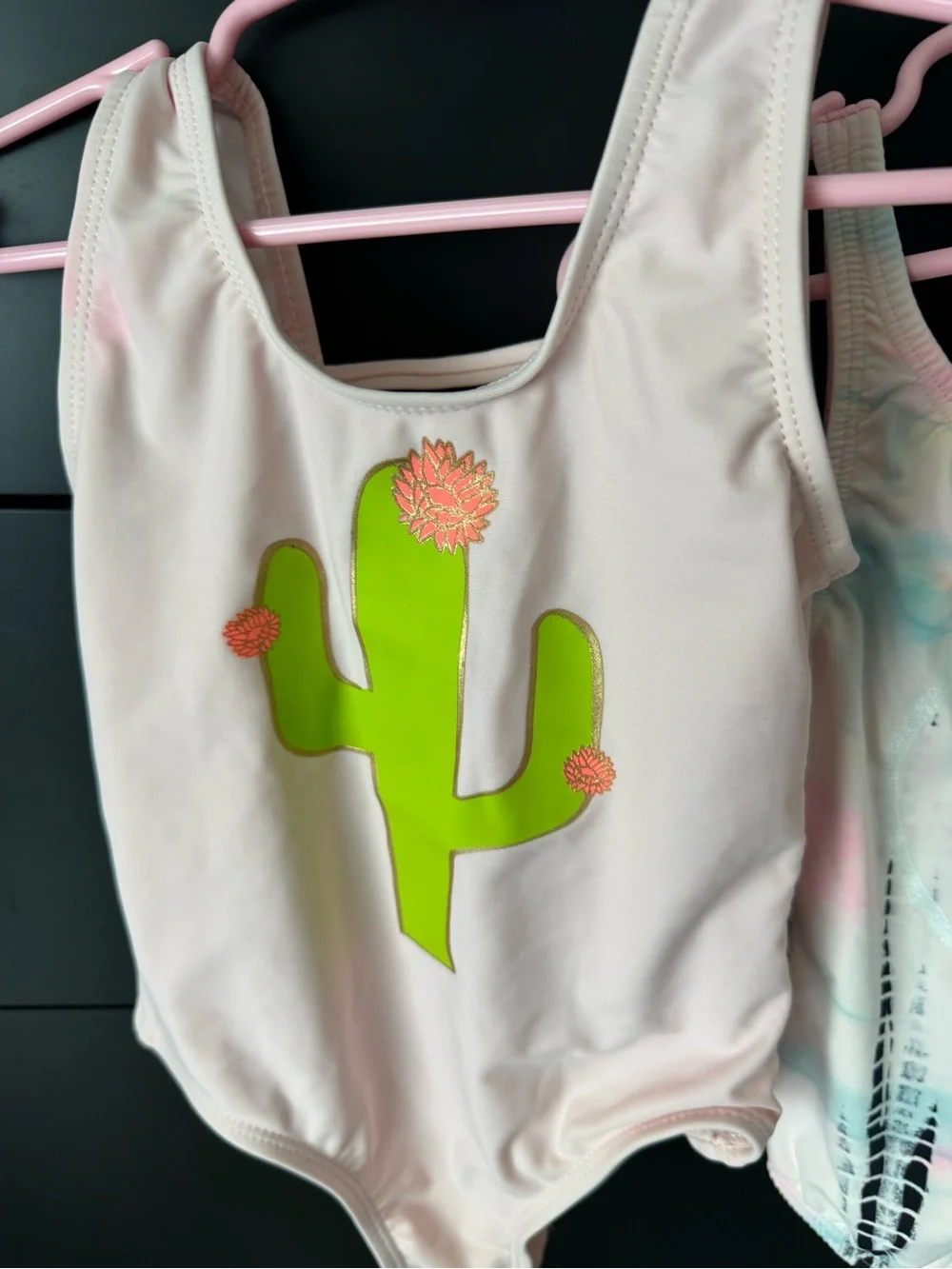 Kids Pink Cactus One-Piece Swimsuit